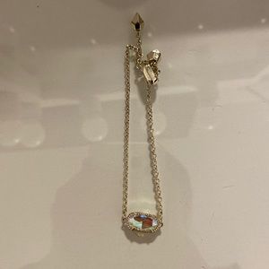 Elaina Gold Adjustable Chain Bracelet in Dichroic Glass